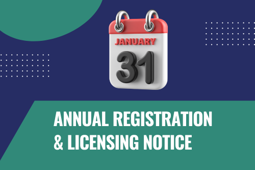 Annual Registration & Licensing Notice - 2026